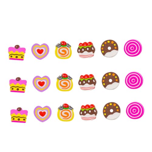 Milisten 18 Stück Teiliges Niedlicher Donut Kuchen Radiergummis für Kreative und Praktische Lernhilfen für Schulbedarf und für Kleine von Milisten