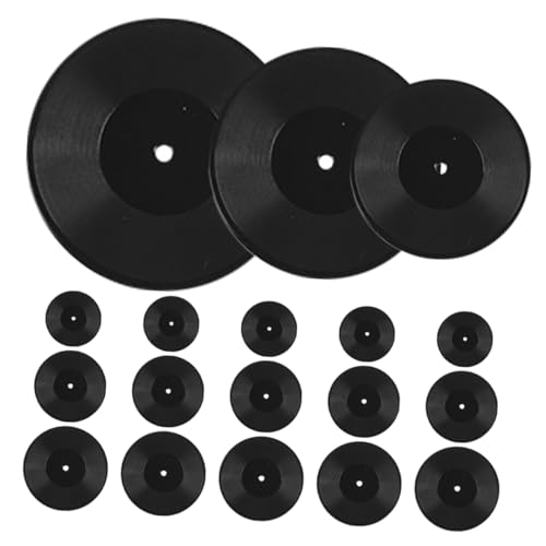 Milisten 18 Stück Vinylmodell Mini Artikel Puppe Musik Vinyl- empfindlich gefälschte Aufzeichnungen Rekord Dekorationen CD-Dekorationen gefälschtes Vinyl Plattendekor Plastik Schwarz von Milisten
