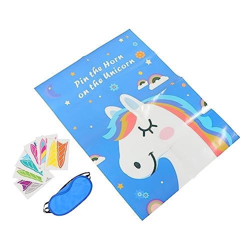 Milisten 1Satz Einhorn Partyspiel Kreatives Einhorn für Kindergeburtstage Einzigartiges Sticker für Einhorn Feiern Agilitätstraining und Hand Auge Koordination von Milisten