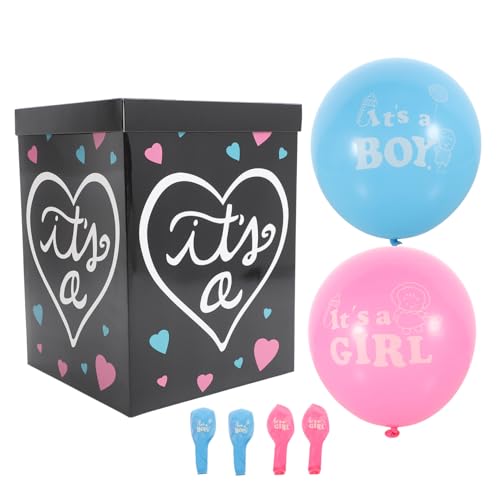 Milisten 1Satz Geschlechtsoffenbarungsbox Dekorative Box für Babyparty mit Blauen und Ballons für Kreative Geschlechtsenthüllungen und Festliche von Milisten
