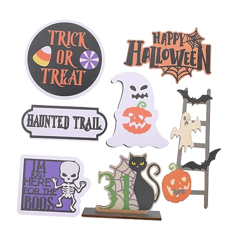 Milisten 1Satz Halloween Holzfigur Dekoration Szenen Für Tray Herbst Deko Für Zuhause Farmhouse Stil Halloween Wohnkultur Für Festliche Anlässe Und Deko von Milisten