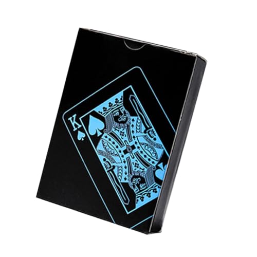 Milisten 1Satz Wasserdichtes PVC Pokerkarten Set Kreatives Kartenspiel Wiederverwendbar mit Pappbox Blau für Unterhaltungsabende und von Milisten