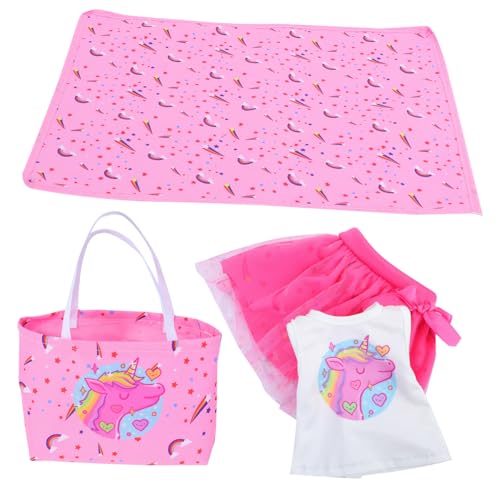 Milisten 1satz Puppen-zubehörset Mit Kleidung Picknickdecke Und Tasche Für Outdoor-Spiel Rollenspiel Für Mädchen Fördert Fantasie Und Motorische Fähigkeiten von Milisten