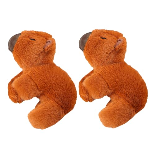 Milisten 2 Stück Capybara-Puppe Capybara Party Dekorationen gefüllte Capybara Plüschspielzeug Capybara süß kleine Plüsch -Capybara -Puppe PP Baumwolle Light Brown von Milisten
