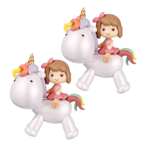 Milisten 2 Stück Einhorn Mädchen PVC Figur Tortendeko Shower Cake Topper Geburtstagskuchen Verzierung Mädchen Ornament Kuchen Dekoration von Milisten