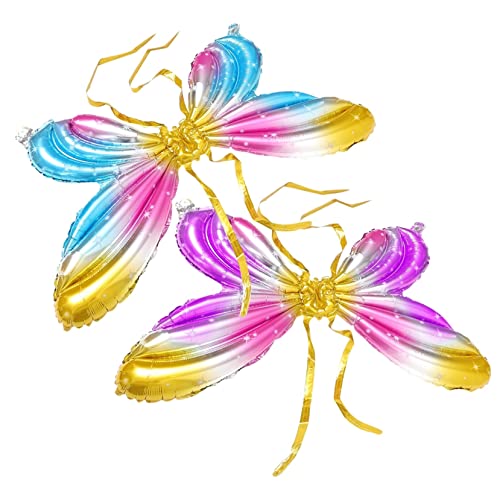 Milisten 2 Stück Engel-schmetterlings-ballon Butterfly Decoration Ballon Schmetterlingsballons Geburtstag Schmetterling Geburtstag Dekorationen Schmetterlinge Luftballons Aluminiumfolie von Milisten