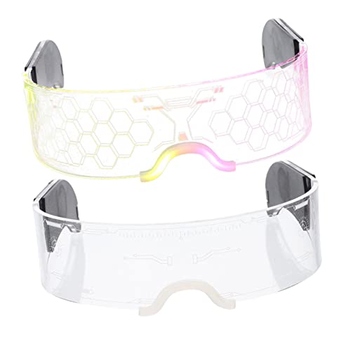 Milisten 2 Stück LED Luminous Brillen Futuristische Partybrille für und Neon für Festliche Anlässe Leuchtbrillen für Unvergessliche Feiern Milisten 2 Stück LED Luminous Brillen Futuristische Partybrille für und Neon für Festliche Anlässe Leuchtbrillen für Unvergessliche Feiern von Milisten