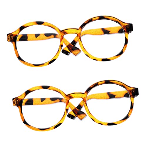Milisten 2 Stück Mini-Brille Retro Mini Brille für Puppen glänzend Auge Rahmen gläser doll Brille kleine Puppenbrille Puppenbrillen Neuheit Brille Anziehpuppenbrille Plastik von Milisten