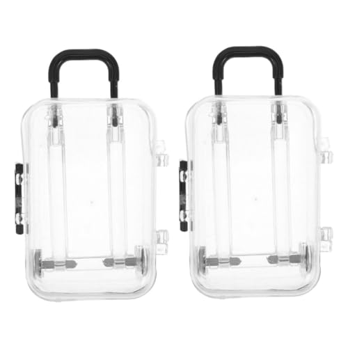 Milisten 2 Stück Mini -Kleidung Aufbewahrungsbox Mini-Koffer Mini-puppenhaus-zubehör Mini-gepäck-partygeschenk Mini-tragekoffer Minikoffer Für Puppen Transparent Plastik von Milisten