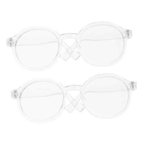 Milisten 2 Stück Mini Puppenbrillen Cosplay Brille Kleine Brille Kostüm Miniatur Sonnenbrille Anzieh Accessoires Kunststoffbrille Für 20 cm Puppen von Milisten