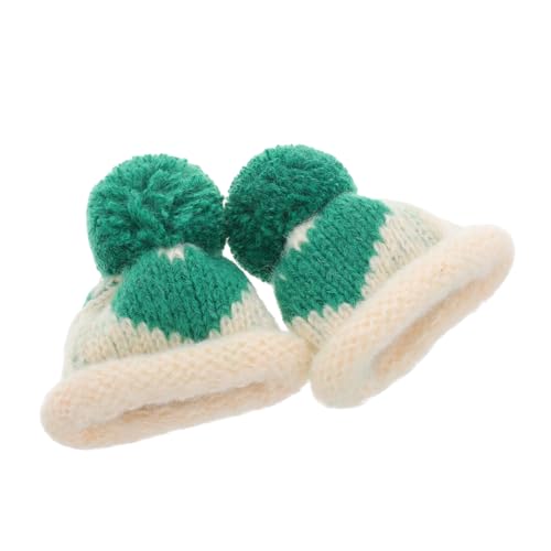Milisten 2 Stück Mini-Strickmütze Puppenhüte Puppenhutzubehör kleine Strickmützen Ornament Weihnachtsmann Dekoration Topper-Hut für Weinflaschen Ostern osterschmuck selber Machen Stricken von Milisten