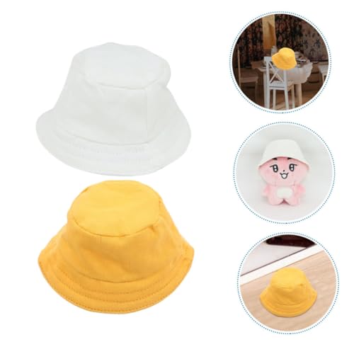 Milisten 2 Stück Puppenhüte aus Polyester Miniatur Fischerhut mit UV Schutz Leichte Kleine Mütze als Puppenkleidungszubehör Dekorativ für Geburtstags und Festtagsoutfits von Milisten