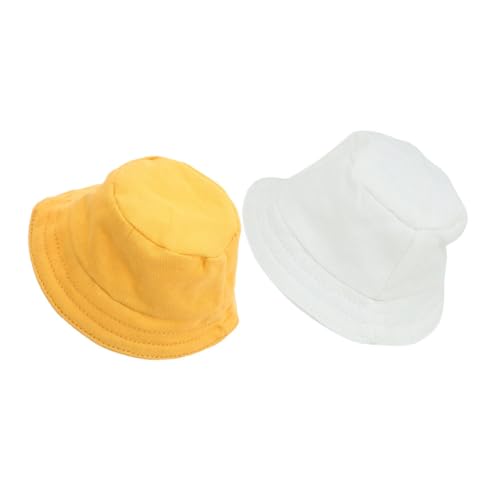 Milisten 2 Stück Puppenkleidung Fischerhut Miniaturhüte Puppenmützen Puppenkappe Puppenhüte kleine Kappen Minihüte zum Basteln Puppenhut Mall-Hut Mini-Hut winzige Hüte Mini-Hüte Polyester von Milisten
