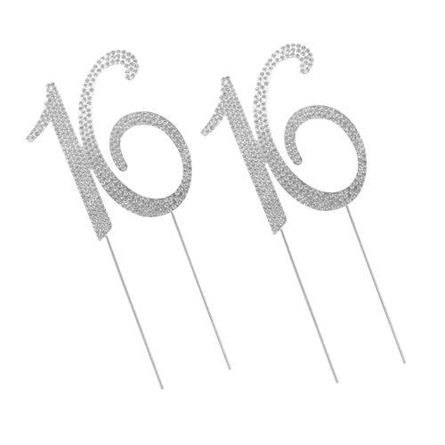Milisten 2 Stück Strahlende Zahl Cake Topper mit Funkelnden Strasssteinen Wiederverwendbar Leicht Einzusetzen für Geburtstag Jubiläum und Hochzeitstorten Dekoration von Milisten