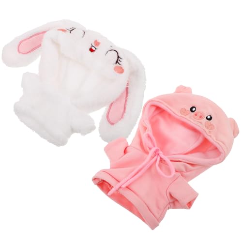 Milisten 2 Stück Sweatshirt Winzige Plüsch-Outfits Puppe Verkleiden Sich Kleidung Kuscheltier-Hoodie Puppen-Hoodie Plüschbärenkleidung Plüschspielzeugkleidung Anziehzubehör Stoff von Milisten