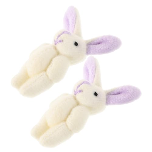 Milisten 2 Stücke Joint Kaninchen Kleine Plüsch Puppe Gefüllte Kaninchen Kurze Plüsch Lavendel von Milisten