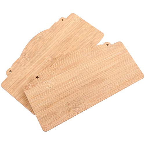 Milisten 2 unlackierte blanko Schilder DIY Rustikales Bambus-Holzschild dekorativ rechteckig zum Aufhängen für DIY Handwerk Brandmalerei Schreiben Thanksgiving Weihnachten Party Dekorationen von Milisten
