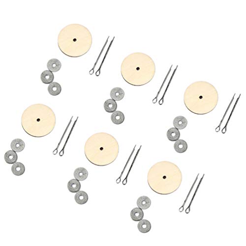 Milisten 20 Set 35 mm Puppenfugensplinte und Faserplattenscheiben, Holzpuppenzubehör für Plüschtiere, -Bastelarbeiten von Milisten