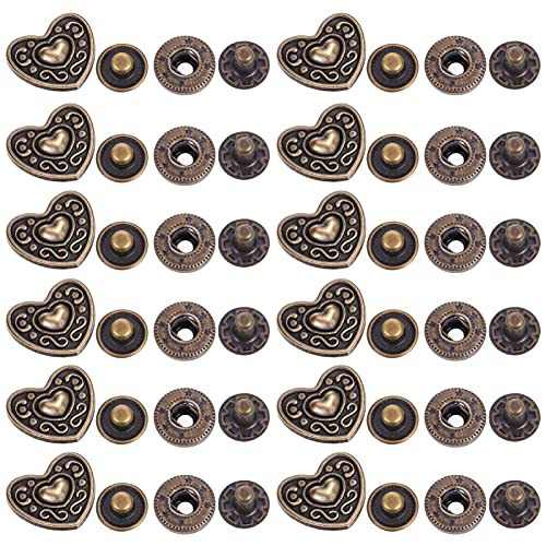 Milisten 20 Sets Antique Snaps Taste Herz Form Vintage Metall Druckknopf Nähen Auf Snaps Befestigungen für Jacke Tasche Verschlüsse Leder Nähen Handwerk DIY Milisten 20 Sets Antique Snaps Taste Herz Form Vintage Metall Druckknopf Nähen Auf Snaps Befestigungen für Jacke Tasche Verschlüsse Leder Nähen Handwerk DIY von Milisten