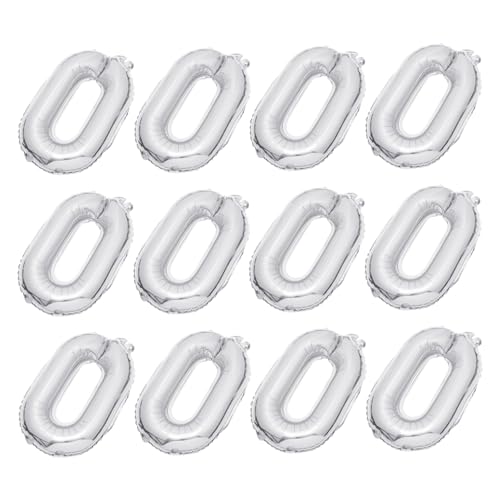 Milisten 20 Stück Folienballons Helium-Geburtstagsballons Party Geburtstag Luftballons groß zahlen luftballon hängender Ballon dekorativer Luftballon Aluminiumfolie Silver von Milisten