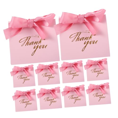 Milisten 20 Stück Geschenktasche Geschenktüten Für Die Hochzeit Party Kleine Taschen Geschenkkarton Geschenkband Geschenkboxen Kleine Geschenktüten Danke Taschen Rosa Papier von Milisten