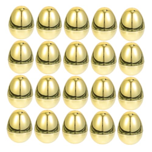 Milisten 20 Stück Goldene Befüllbare Kunststoff Ostereier Wiederverwendbare Osterdekoration Leichte Offene Eier zum Befüllen für Osterfeier und Partydeko von Milisten