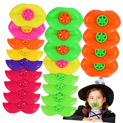 Milisten 20 Stück Lustiges Pfeifen-Bart-Lippen-Pfeifen- Party für Taschen toys kinderspielzeuge Cartoon-Pfeifen pfeifen Kinderpfeife Plastik von Milisten