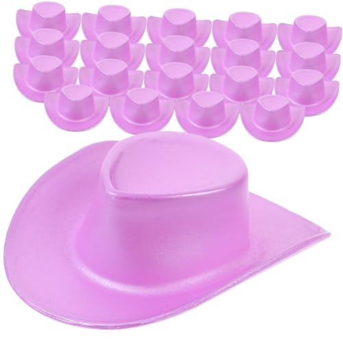 Milisten 20 Stück Mini-Cowboyhut Mini-Hut Mini-Westernkappen winzig Cowgirl-Hut rosa Cowgirlhut aus kindergeschenk doll Accessories Mall-Hut Miniatur-Puppenhut Violett von Milisten