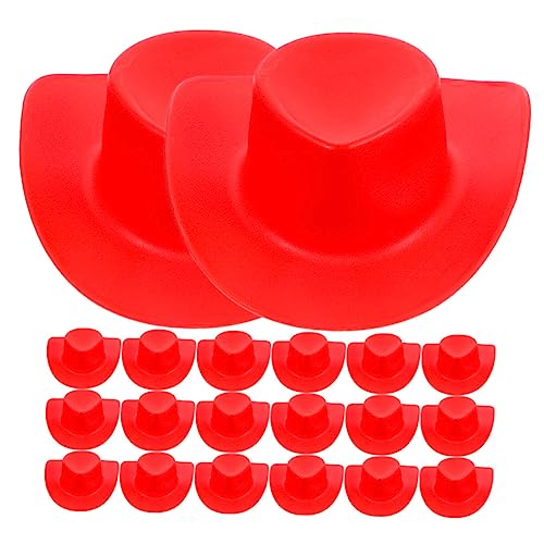 Milisten 20 Stück Mini-Western-Cowboyhut Minis Kleiner Cowboyhut Mini-Cowboyhut Western-Cowboy-Hut winzig für puppenkleidung Puppenhut Puppenmode Puppenhauslieferungen Mini-Hüte Plastik von Milisten