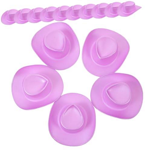 Milisten 20 Stück Mini-cowboyhut Mini-hüte Cowgirl -hüte Puppenhüte Party Rosafarbener Cowgirlhut Kuhhut Cowgirl-Hut Rosa Kuhmädchenhut Weiß Cowgirl -Hut Winzig Fälschung Plastik Violett von Milisten