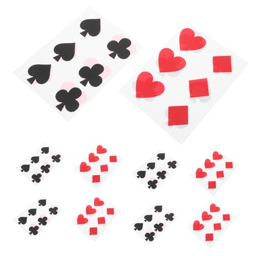 Milisten 24 Stück Spielkarten Aufkleber für Tassen wasserdichte Retro Partydekoration Selbstklebende Sticker für Spielkarten Einfache Anwendung und Starke Haftung von Milisten
