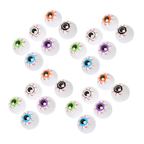 Milisten 24 Stück Teiliges Bunte Halloween Augäpfel Hohl Elastische Gruselige Deko Requisiten für Party Wiederverwendbare Farbenfrohe Augen für Diy von Milisten