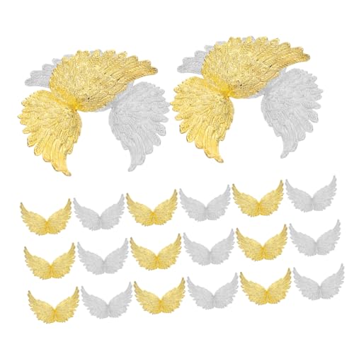 Milisten 24 Stück Teiliges Kunststoff Engelsflügel Groß Gold und Silber Leichte Mini Flügel für DIY Bastelarbeiten Geburtstags Hochzeitsdekoration Wiederverwendbar und Vielseitig Einsetzbar von Milisten