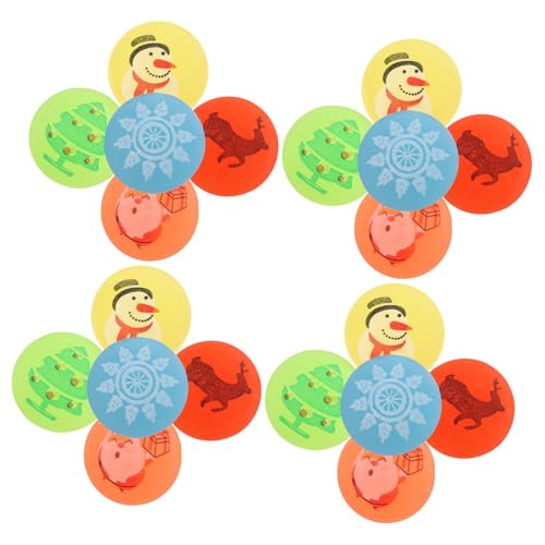 Milisten 24 Stück Teiliges Leuchtende Bouncing Balls aus Gummi mit Weihnachtsmotiven Elastisch und Robust für Partyspiele und Stimmungsvolle Weihnachtsdeko Leuchtend im Dunkeln von Milisten