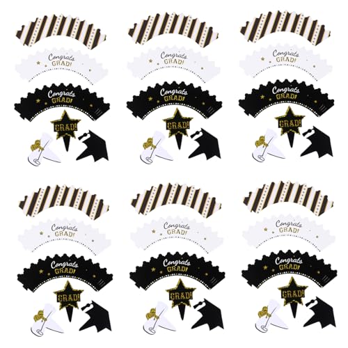 Milisten 24 Stück Tortenaufsätze für Abschlussfeier Papier Cake Toppers Cupcake Picks und Ränder für Kreative Tortendekorationen Milisten 24 Stück Tortenaufsätze für Abschlussfeier Papier Cake Toppers Cupcake Picks und Ränder für Kreative Tortendekorationen von Milisten