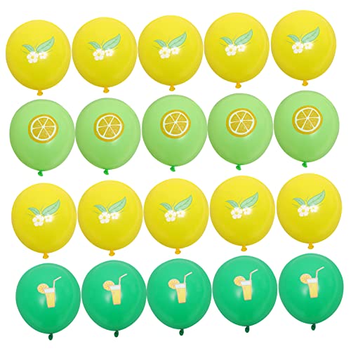 Milisten 24 Stück Zitronenfruchtballon Zitronenballons klare Luftballons mottoparty hawaii sommerdeko Latexballons party decoration Luftballons im Hawaii-Stil Feier Ballon Emulsion von Milisten