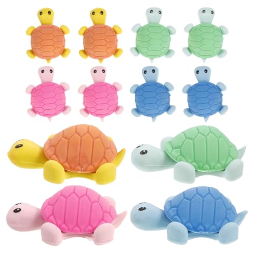 Milisten 24Stücke Kreative Schildkröten Radiergummis Lustige Schreibwaren für Löschen von Bleistiftfehlern Zufällige Farben Perfektes für Schüler von Milisten
