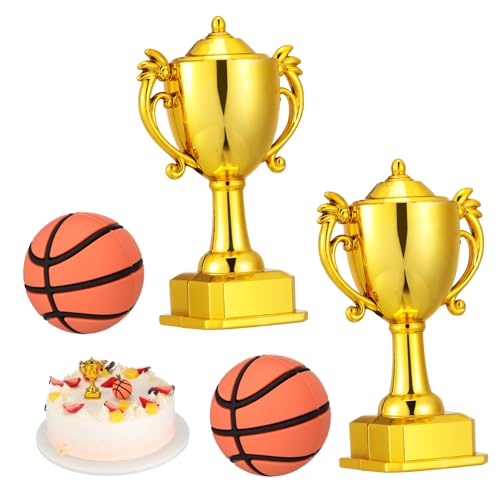 Milisten 2sätze Basketball-kuchenaufsätze Aus Kunststoff Und Silikon Kleine Bälle-design Für Geburtstags Und Sportpartys Thema-dekoration Für Jungen von Milisten