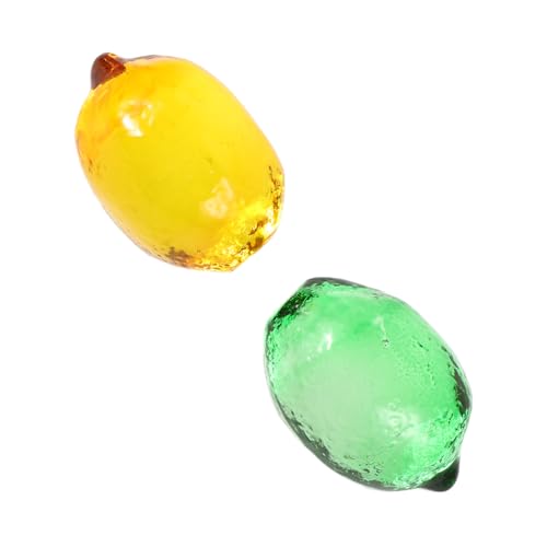 Milisten 2stücke Künstliche Zitronen Deko Figuren Aus Glas Elegante Tischdeko Für Küche Und Wohnzimmer Kunstfrüchte Als Stilvolle Centerpieces Für Esstisch Und Bürodekoration von Milisten