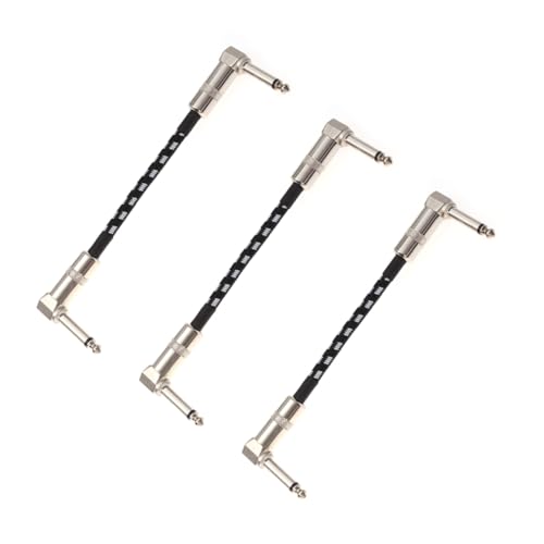 Milisten 3 STÜCKE Klinkenkabel Rechtwinklig Rechtwinklig Hochreines Instrumentenkabel mit Doppelt Geschirmtem Geflochtenem PVC für Gitarre Bass Keyboard Effektpedale Langlebig Rauscharm von Milisten