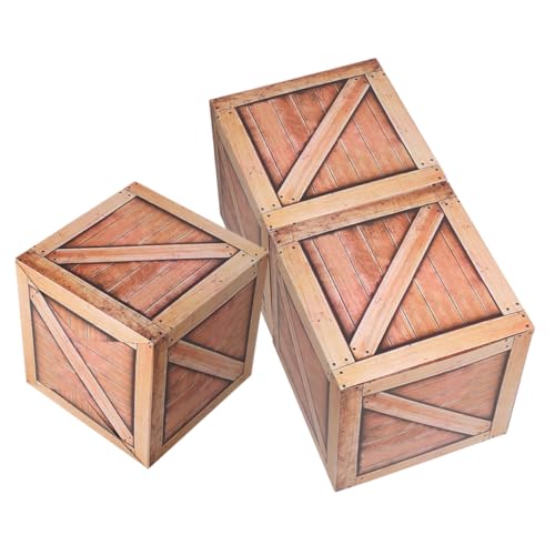 Milisten 3 Stück Künstliche Holzboxen Western Party Dekorationen Western Party Dekoration Gastgeschenke Western Themen Western Dekorationen Western Party Mittelstücke von Milisten