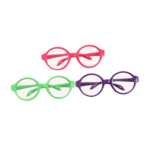 Milisten 3 Stück Mini-brillenspielzeug Klein Auge Minipuppen-kostümbrille Puppenzubehör Puppe Putzbrille Doll Brille Puppe Sonnenbrille Realistisch Plastik Zufällige Farbe von Milisten