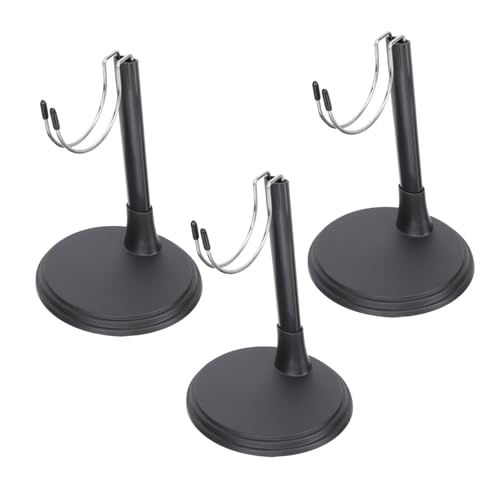 Milisten 3 Stück Puppenständer Figure Stand doll Accessories Figurenzubehör Puppenpräsentationsständer tooniesregal Kinderpuppen Halter Puppenunterstützung Puppen Stehen Plastik Black von Milisten