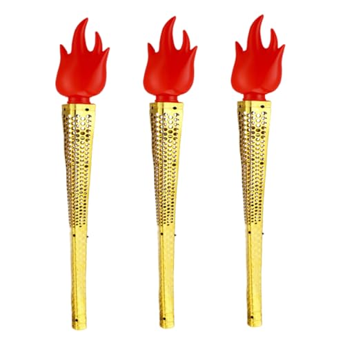 Milisten 3 Stück Simulierte Fackel Lustiges Feuer Stirnband Flamme Lange Taschenlampenspielzeuge Simuliertes Flammendekor Lustige Taschenlampe Prop-fackel Abs Golden von Milisten