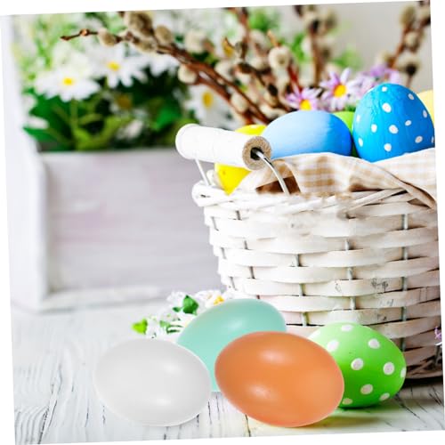 Milisten 3 Stück Teiliges Kleine Holz Eier aus Robustem Material Glatte Oberfläche Realistische Dekorationen für DIY Malerei und Festliche Osterdeko Bastelartikel und Geschenkidee von Milisten