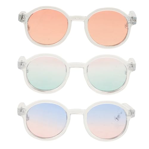 Milisten 3 Stück Zubehör Für Puppenbrillen Puppenhauszubehör Puppen Mini-Brille Minipuppenbrille Minibrille Für Puppe Runde Miniatur-puppenbrille Puppe Mini-glasenten Plastik von Milisten