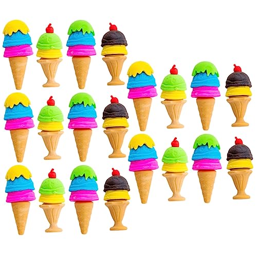 Milisten 30 Stück Niedliche Eiskrem Radiergummis für Kreative Schreibwaren Desserts Radierer für Lustige und Praktische Radiergummis für Junge Zufällige Farbe von Milisten