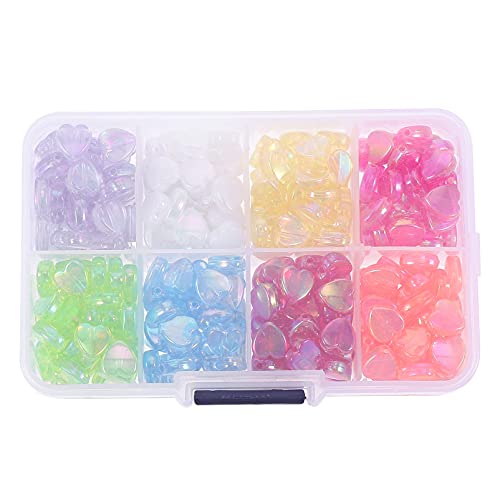Milisten 320stücke Acryl Herzperlen Bunte Bastelperlen Für Schmuckherstellung Für Armbänder Halsketten Und Diy Handarbeiten Und Wiederverwendbar von Milisten