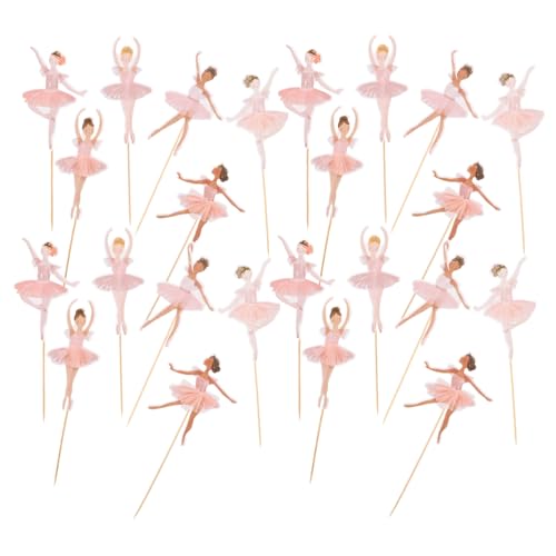 Milisten 36 Stück Teiliges Ballerina Cupcake Toppers in Rosa Tanzendes Tutu Tortendeko für Mädchen Ballett Themenparty Dekoration Vielseitig für Babyparty Geburtstag Tanzveranstaltungen von Milisten