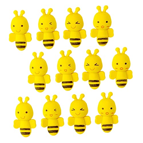 Milisten 36Stücke Lustige Bienenförmige Radiergummis Cartoon Bienengummi Für Malerei Für Kindergarten Ausdrucksvariationen von Milisten